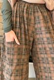 Heritage Needlecord Plaid Relaxed Barrel Pant Khaki & Camel